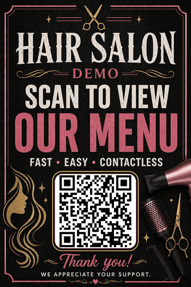 Hair Salon QR flyer